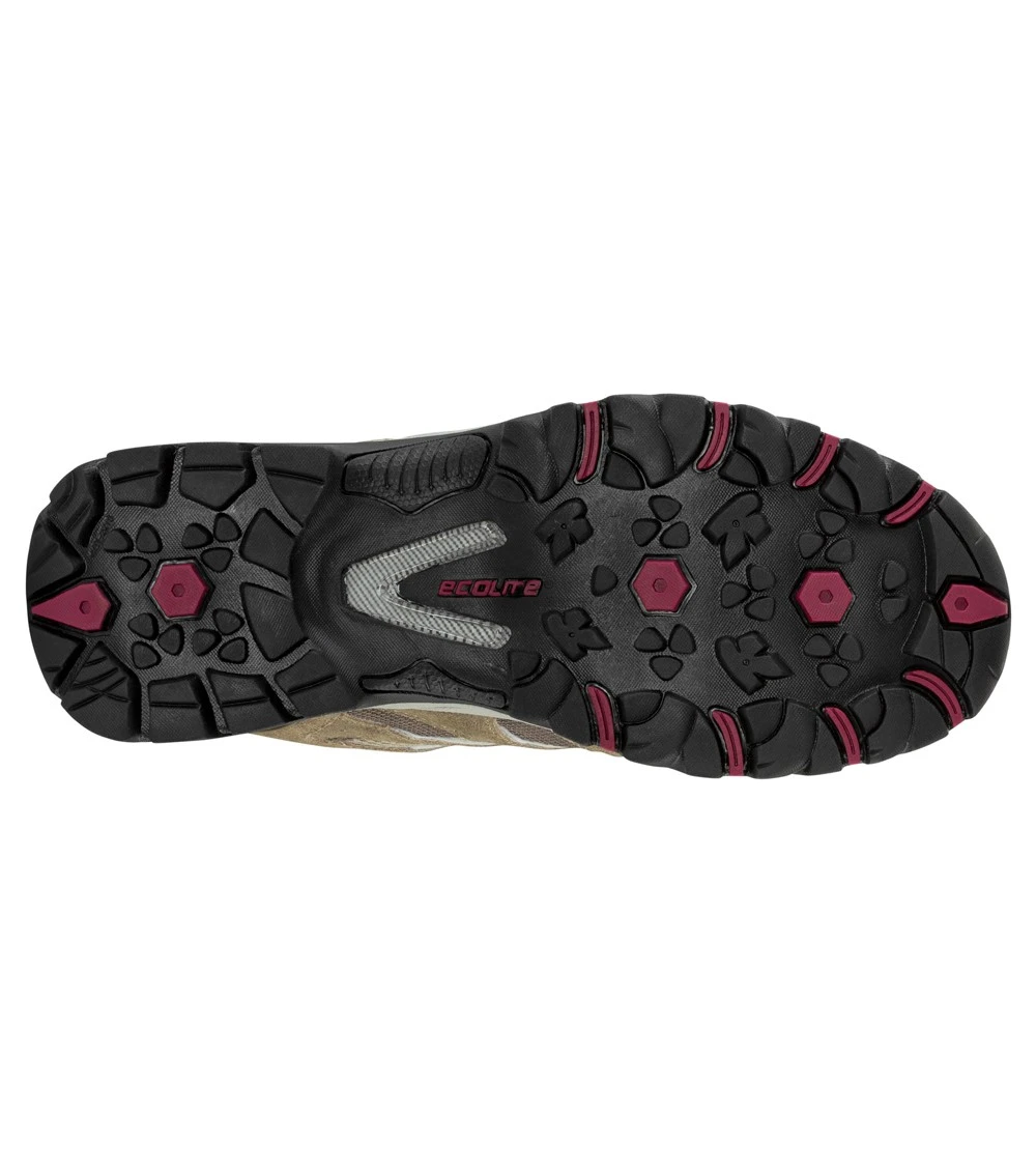 Ecolite Trekker Low Waterproof Hiking Shoes - Womens Tan / Ruby Red 5 Ecolite Trekker Low Waterproof Hiking Shoes - Womens Tan / Ruby Red - Image 3