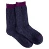 Ecolite Merino Cable Trekker Socks - Womens Navy / Purple