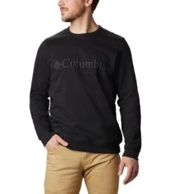 Columbia Logo Fleece Crew - Mens Black Puff Logo