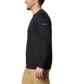 Columbia Logo Fleece Crew - Mens Black Puff Logo -Columbia Outfit Shop 1637253656 1884931 011 3