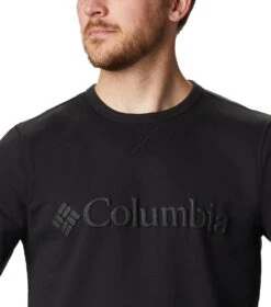 Columbia Logo Fleece Crew - Mens Black Puff Logo -Columbia Outfit Shop 1637253657 1884931 011 4