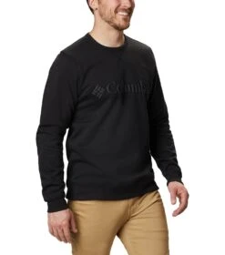 Columbia Logo Fleece Crew - Mens Black Puff Logo -Columbia Outfit Shop 1637253658 1884931 011 5