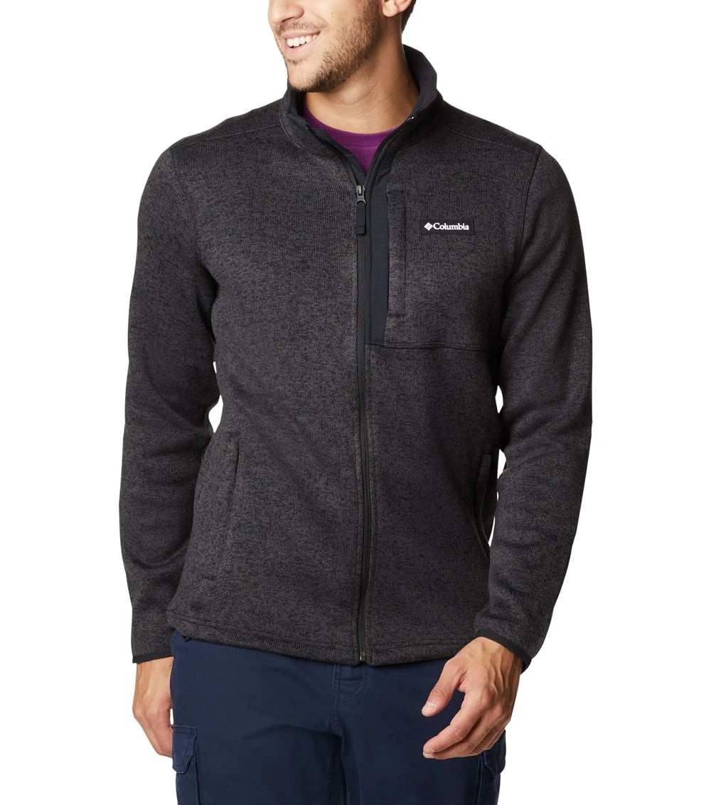 Columbia Sweater Weather Full Zip Fleece Jacket - Mens Black Heather 3 Columbia Sweater Weather Full Zip Fleece Jacket - Mens Black Heather