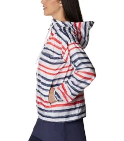 Columbia Flash Challenger Novelty Windbreaker Jacket - Womens White Brush Stripe Multi Print -Columbia Outfit Shop 1665401606 1989501 101 3