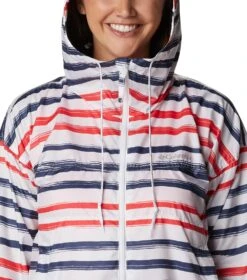 Columbia Flash Challenger Novelty Windbreaker Jacket - Womens White Brush Stripe Multi Print -Columbia Outfit Shop 1665401607 1989501 101 4