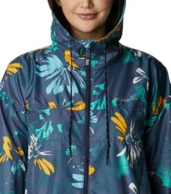 Columbia Flash Challenger Novelty Windbreaker Jacket - Womens Nocturnal Daisy Party Multi Print -Columbia Outfit Shop 1665401617 1989501 467 4