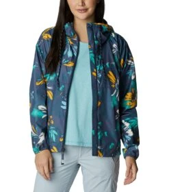 Columbia Flash Challenger Novelty Windbreaker Jacket - Womens Nocturnal Daisy Party Multi Print -Columbia Outfit Shop 1665401620 1989501 467 6