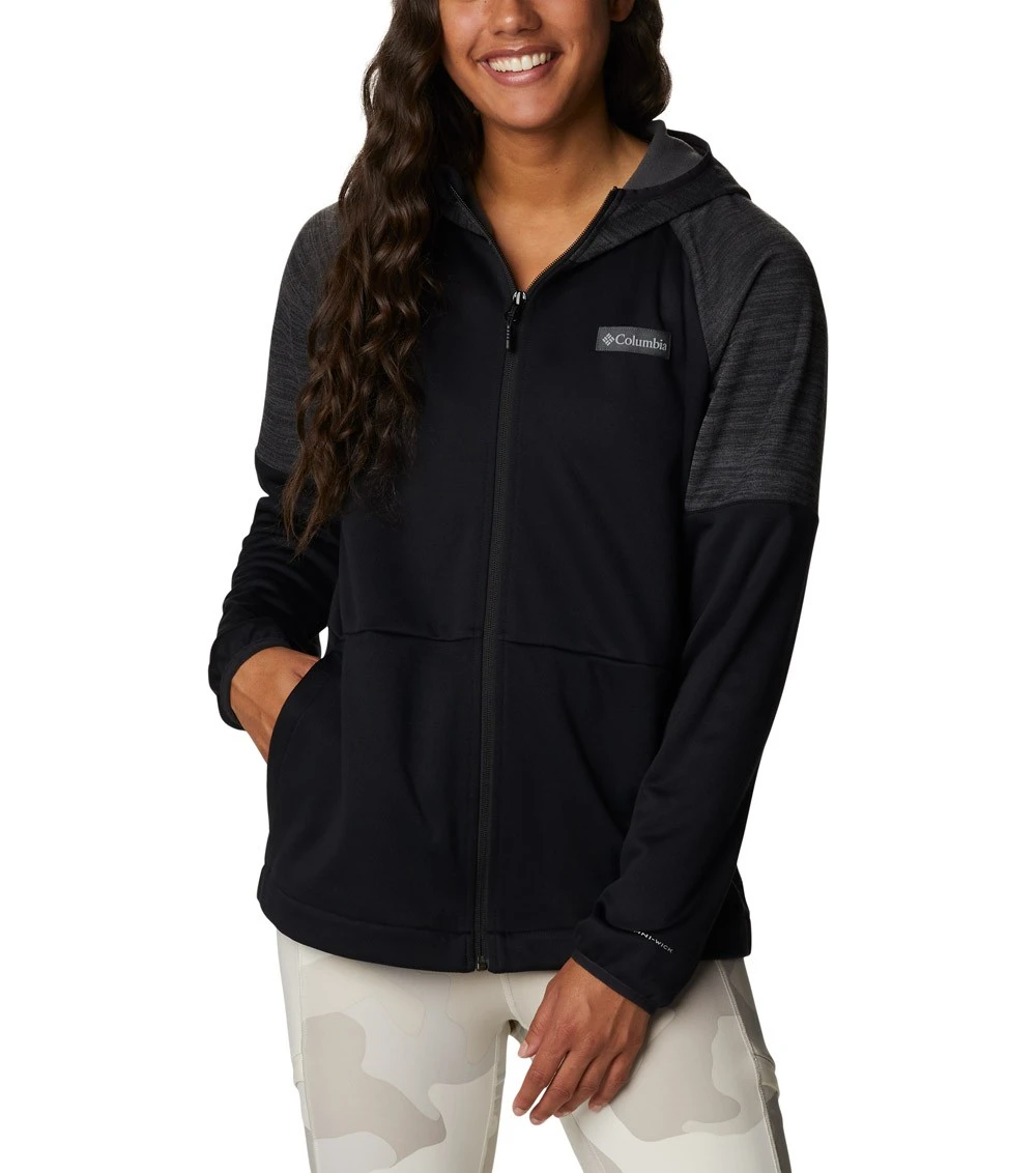 Columbia Windgates Full Zip Fleece Jacket - Womens Black / Black Heather 3 Columbia Windgates Full Zip Fleece Jacket - Womens Black / Black Heather