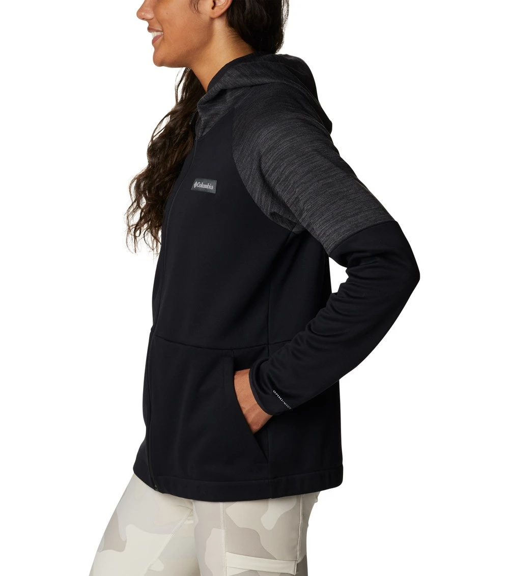 Columbia Windgates Full Zip Fleece Jacket - Womens Black / Black Heather 5 Columbia Windgates Full Zip Fleece Jacket - Womens Black / Black Heather - Image 3
