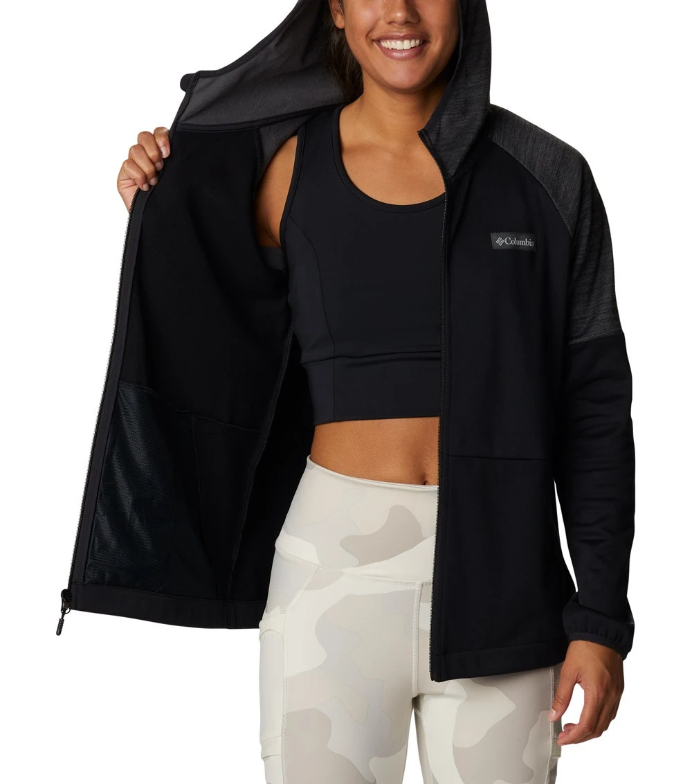 Columbia Windgates Full Zip Fleece Jacket - Womens Black / Black Heather 7 Columbia Windgates Full Zip Fleece Jacket - Womens Black / Black Heather - Image 5
