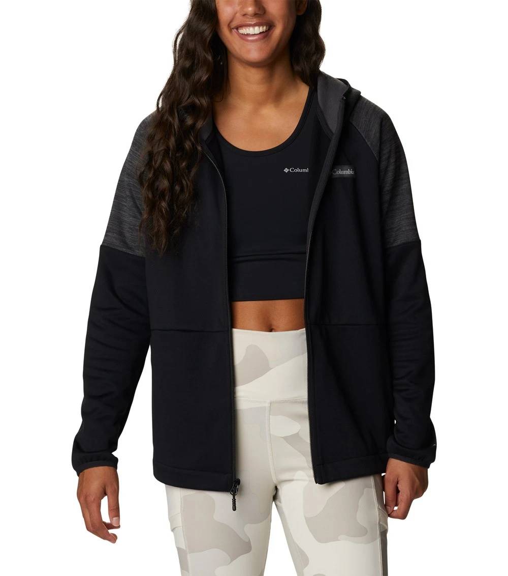 Columbia Windgates Full Zip Fleece Jacket - Womens Black / Black Heather 8 Columbia Windgates Full Zip Fleece Jacket - Womens Black / Black Heather - Image 6