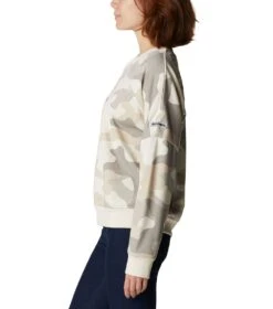 Columbia Columbia Lodge French Terry Crew Sweatshirt - Womens Chalk Mod Camo -Columbia Outfit Shop 1665401712 1992441 192 3