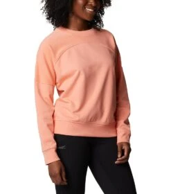 Columbia Columbia Lodge French Terry Crew Sweatshirt - Womens Coral Reef -Columbia Outfit Shop 1665401733 1992441 879 5