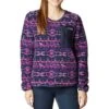 Columbia West Bend Fleece Crew - Womens Dark Sapphire 80s Stripe Print -Columbia Outfit Shop 1666177859 1958651 433 1