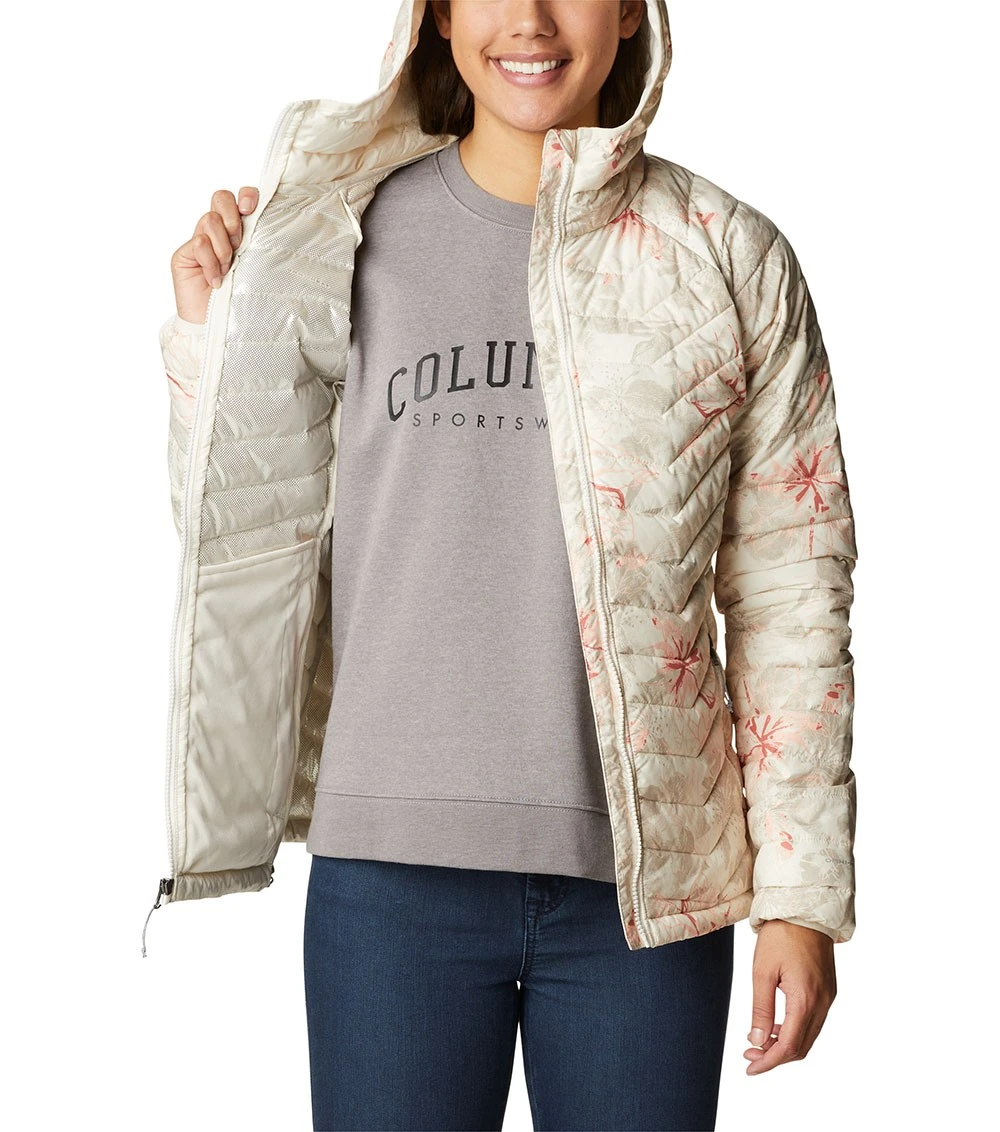 Columbia Powder Lite Hooded Insulated Jacket - Womens Chalk Aurelian Print 7 Columbia Powder Lite Hooded Insulated Jacket - Womens Chalk Aurelian Print - Image 5