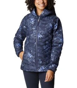 Columbia Powder Lite Hooded Insulated Jacket - Womens Nocturnal Aurelian Print