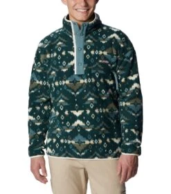 Columbia Helvetia Half Snap Retro Fleece Pullover - Mens Spruce Rocky Mountain Print