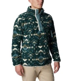Columbia Helvetia Half Snap Retro Fleece Pullover - Mens Spruce Rocky Mountain Print -Columbia Outfit Shop 1674051603 1889851 370 5