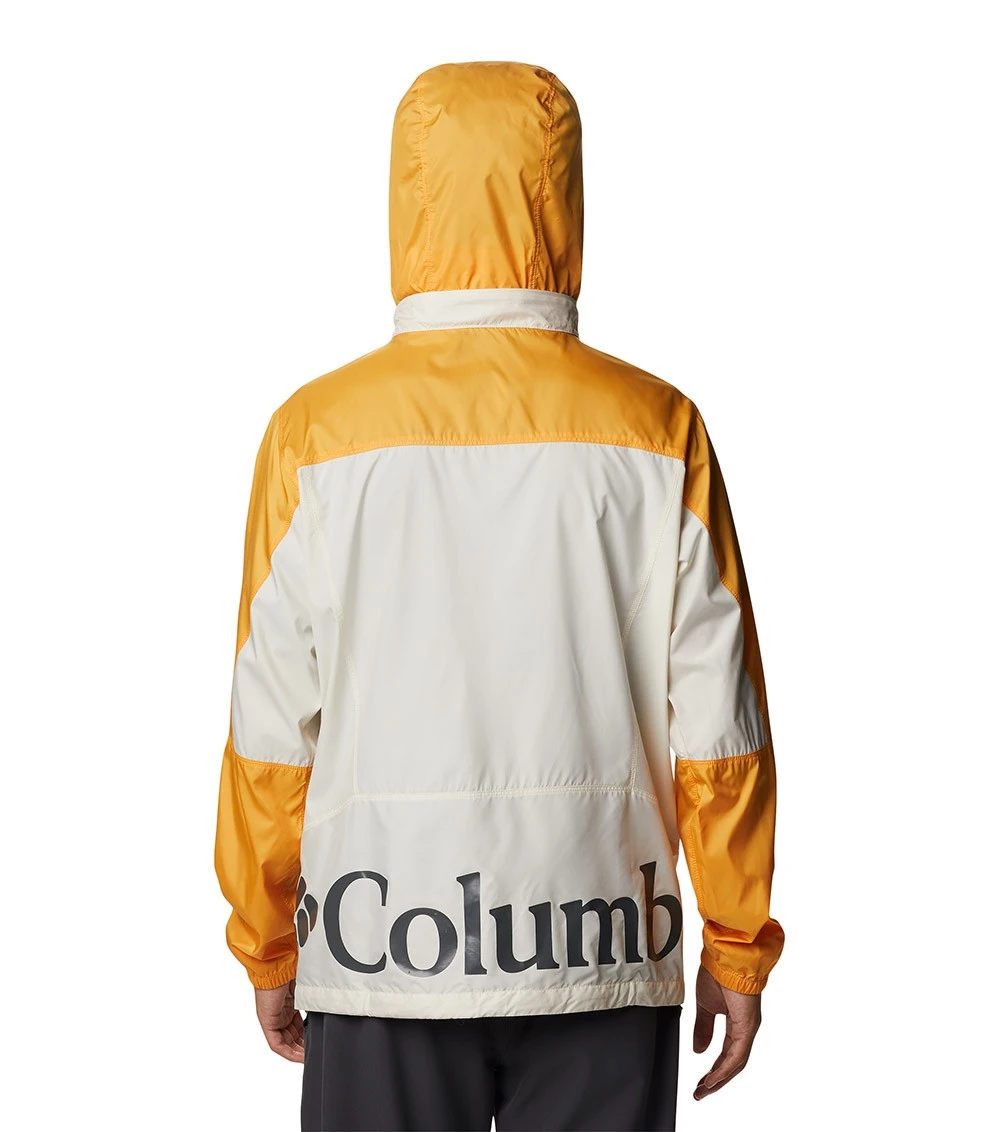 Columbia Point Park Windbreaker Jacket - Mens Chalk / Mango 4 Columbia Point Park Windbreaker Jacket - Mens Chalk / Mango - Image 2