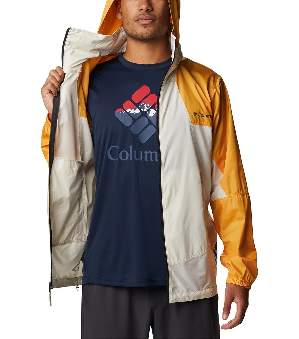 Columbia Point Park Windbreaker Jacket - Mens Chalk / Mango 7 Columbia Point Park Windbreaker Jacket - Mens Chalk / Mango - Image 5