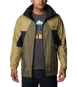 Columbia Point Park Windbreaker Jacket - Mens Stone Green / Savory / Black