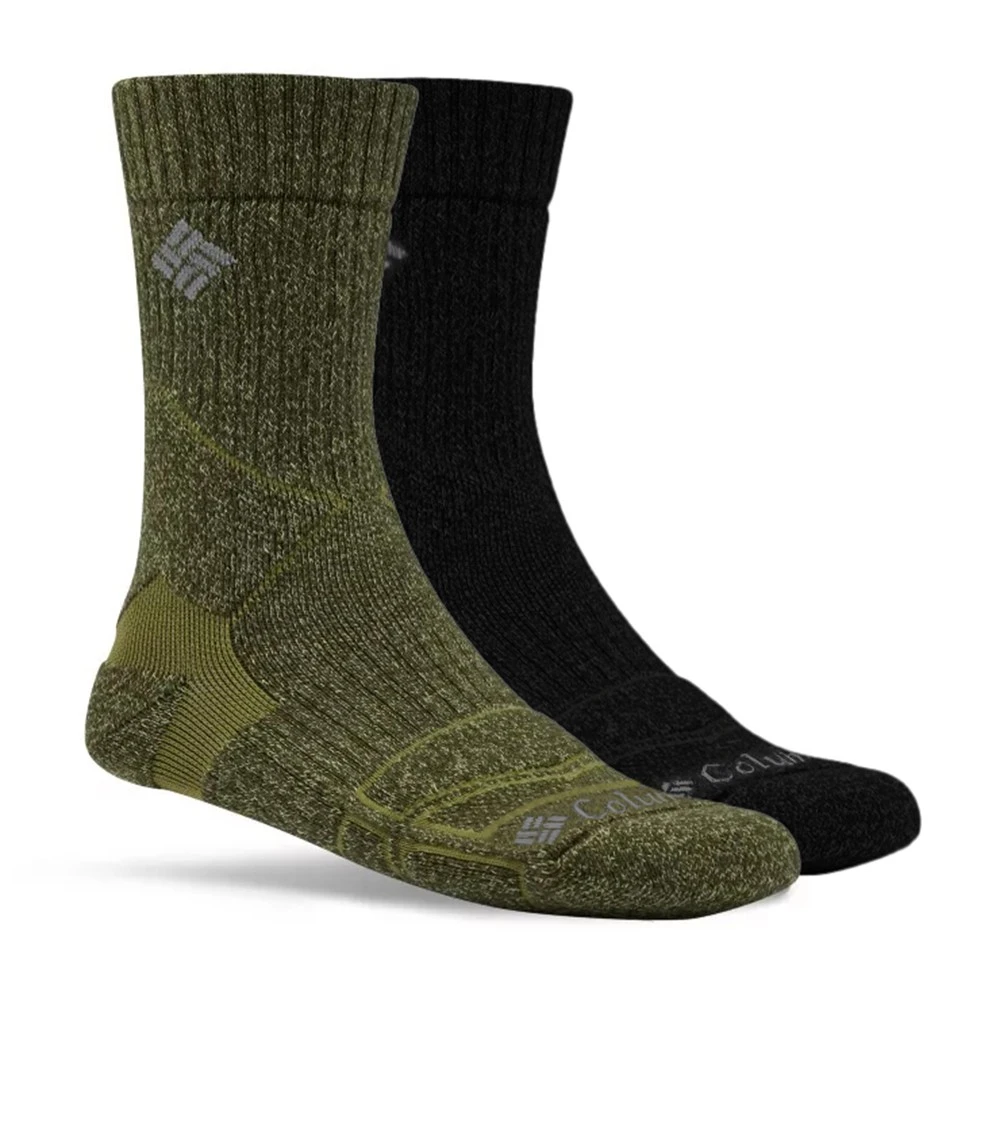 Columbia Merino Hike Crew Socks - 2 Pack - Mens Nori / Black 3 Columbia Merino Hike Crew Socks - 2 Pack - Mens Nori / Black