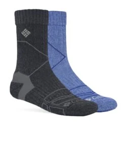 Columbia Merino Hike Crew Socks - 2 Pack - Womens Serenity / Charcoal