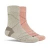 Columbia Merino Hike Quarter Socks - 2 Pack - Womens Coral / Khaki -Columbia Outfit Shop 1676650037 RC703W2PR CORALKH