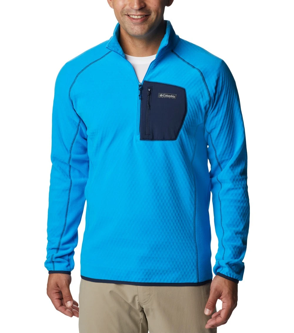 Columbia Outdoor Tracks Half Zip Fleece Pullover - Mens Compass Blue / Collegiate Navy 3 Columbia Outdoor Tracks Half Zip Fleece Pullover - Mens Compass Blue / Collegiate Navy