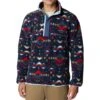 Columbia Helvetia Half Snap Retro Fleece Pullover - Mens Dark Mountain Rocky Mountain Print -Columbia Outfit Shop 1677854784 1889851 478 1