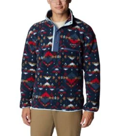 Columbia Helvetia Half Snap Retro Fleece Pullover - Mens Dark Mountain Rocky Mountain Print