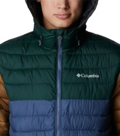 Columbia Powder Lite Hooded Insulated Jacket - Mens Dark Mountain / Spruce / Delta -Columbia Outfit Shop 1680164345 WO1151 477 4