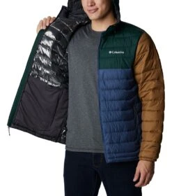 Columbia Powder Lite Hooded Insulated Jacket - Mens Dark Mountain / Spruce / Delta -Columbia Outfit Shop 1680164345 WO1151 477 5