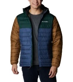 Columbia Powder Lite Hooded Insulated Jacket - Mens Dark Mountain / Spruce / Delta -Columbia Outfit Shop 1680164347 WO1151 477 8