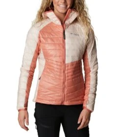 Columbia Platinum Peak Hooded Insulated Jacket - Womens Dark Coral / Peach Blossom