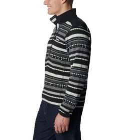 Columbia Sweater Weather II Printed Fleece Half Zip Pullover - Mens Shark Apres Stripe -Columbia Outfit Shop 1681320573 2013461 012 3