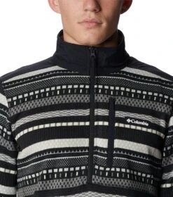 Columbia Sweater Weather II Printed Fleece Half Zip Pullover - Mens Shark Apres Stripe -Columbia Outfit Shop 1681320574 2013461 012 4