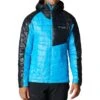 Columbia Platinum Peak Hooded Insulated Jacket - Mens Compass Blue / Black
