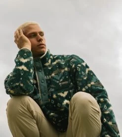 Columbia Helvetia Half Snap Retro Fleece Pullover - Mens Spruce Rocky Mountain Print -Columbia Outfit Shop 1681753662 1889851 370 6