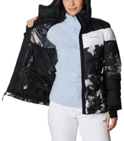 Columbia Abbott Peak Insulated Ski Jacket - Womens White Lookup Print / Black / White -Columbia Outfit Shop 1683563113 1909971 105 5