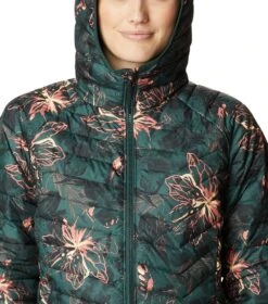 Columbia Powder Lite Hooded Insulated Jacket - Womens Spruce Aurelian Print -Columbia Outfit Shop 1685982663 1699071 370 4