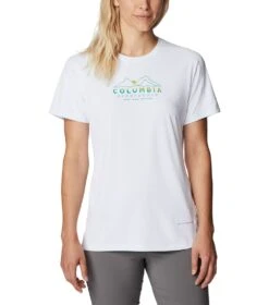 Columbia Zero Rules S/S Graphic Tee - Womens White / CSC Range Lines Graphic