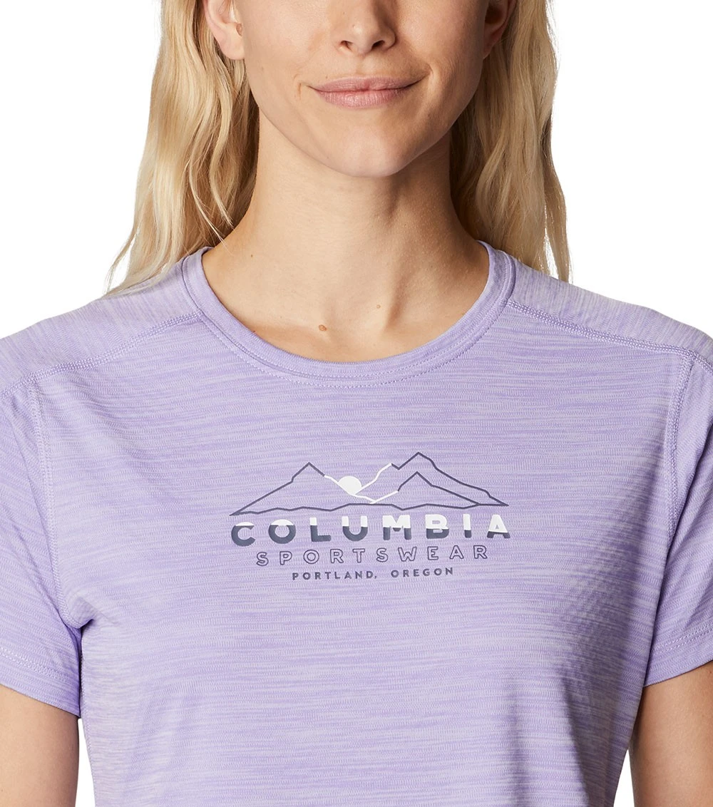 Columbia Zero Rules S/S Graphic Tee - Womens Frosted Purple Hthr / CSC Range Lines Grx 6 Columbia Zero Rules S/S Graphic Tee - Womens Frosted Purple Hthr / CSC Range Lines Grx - Image 4