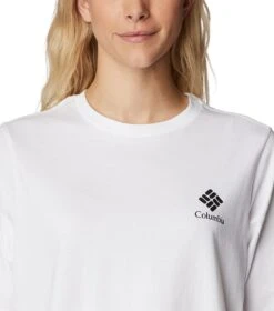 Columbia North Cascades Relaxed S/S T-Shirt - Womens White / Framed Halftone Logo Graphic -Columbia Outfit Shop 1685982741 1992081 109 4
