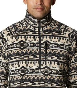 Columbia Fast Trek Printed Half Zip Pullover - Mens Ancient Fossil 80s Stripe Print -Columbia Outfit Shop 1685982752 2013681 271 4
