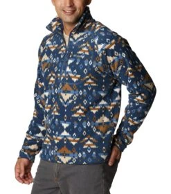 Columbia Fast Trek Printed Half Zip Pullover - Mens Dark Mountain Rocky Mountain Print -Columbia Outfit Shop 1685982756 2013681 478 5