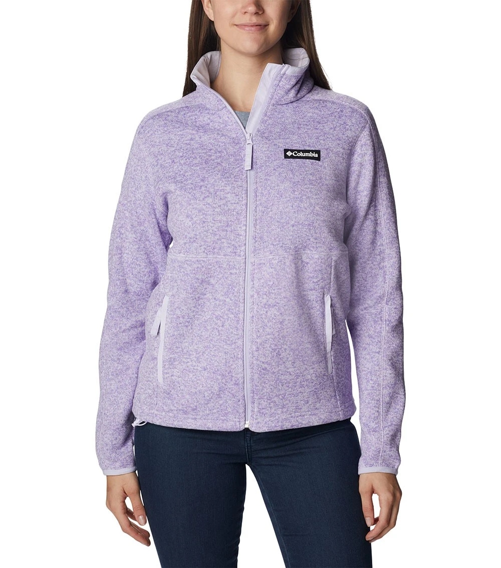 Columbia Sweater Weather Fleece Full Zip Jacket - Womens Purple Tint / Heather 3 Columbia Sweater Weather Fleece Full Zip Jacket - Womens Purple Tint / Heather