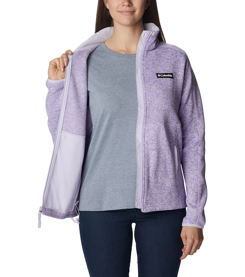 Columbia Sweater Weather Fleece Full Zip Jacket - Womens Purple Tint / Heather 7 Columbia Sweater Weather Fleece Full Zip Jacket - Womens Purple Tint / Heather - Image 5
