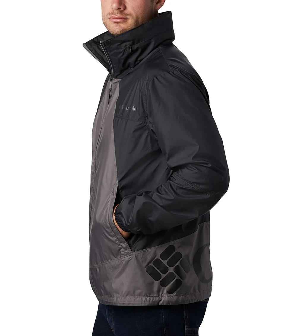 Columbia Point Park Windbreaker Jacket - Mens City Grey / Black 5 Columbia Point Park Windbreaker Jacket - Mens City Grey / Black - Image 3