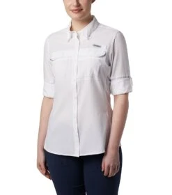 Columbia PFG Lo Drag L/S Shirt - Womens White -Columbia Outfit Shop 1689268373 FL1033 100 5